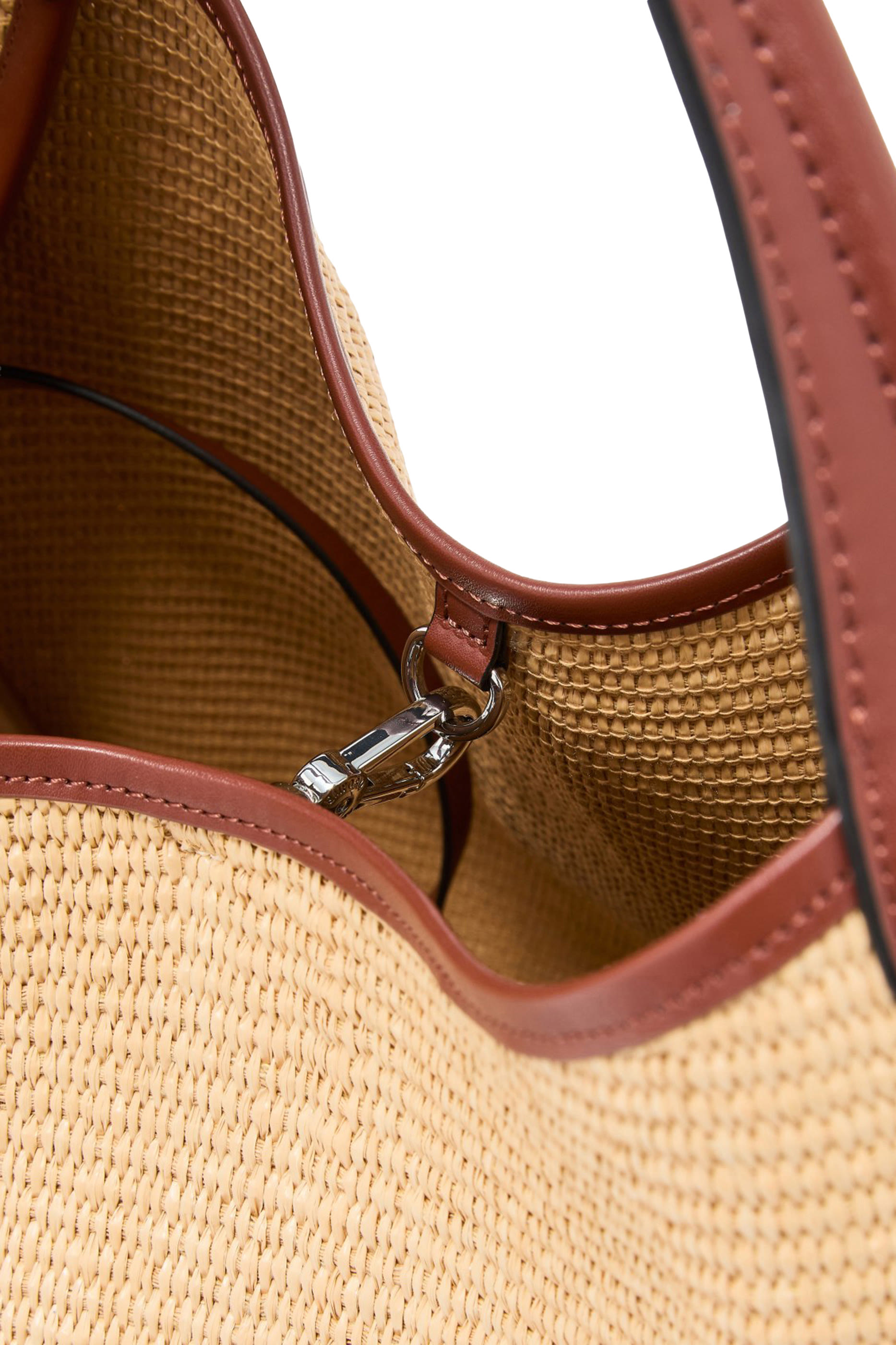 EA Logo Woven Straw Large Shopper Bag