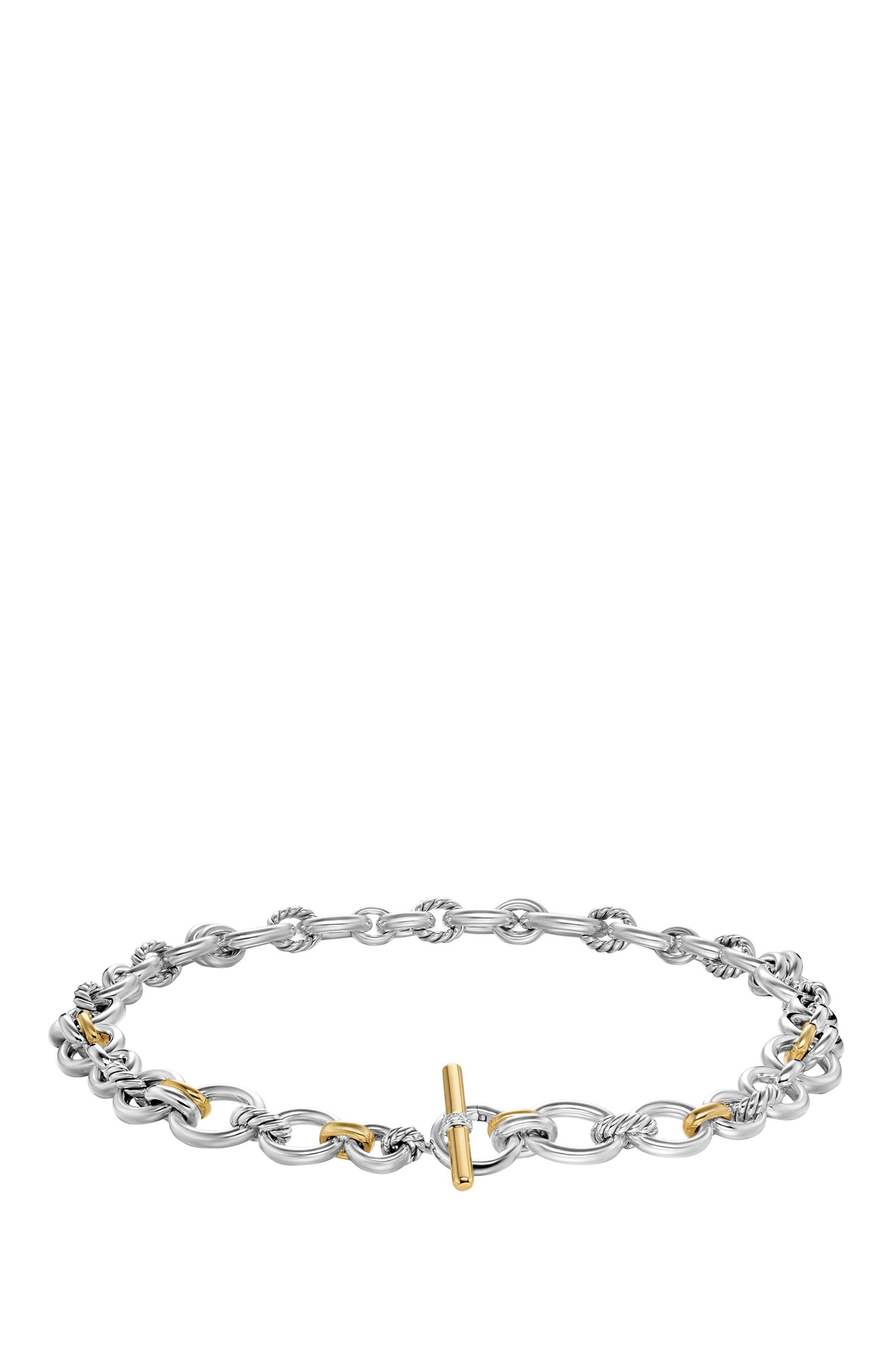 DY Mercer® Chain Necklace, Sterling Silver with 18K Yellow Gold & Diamonds