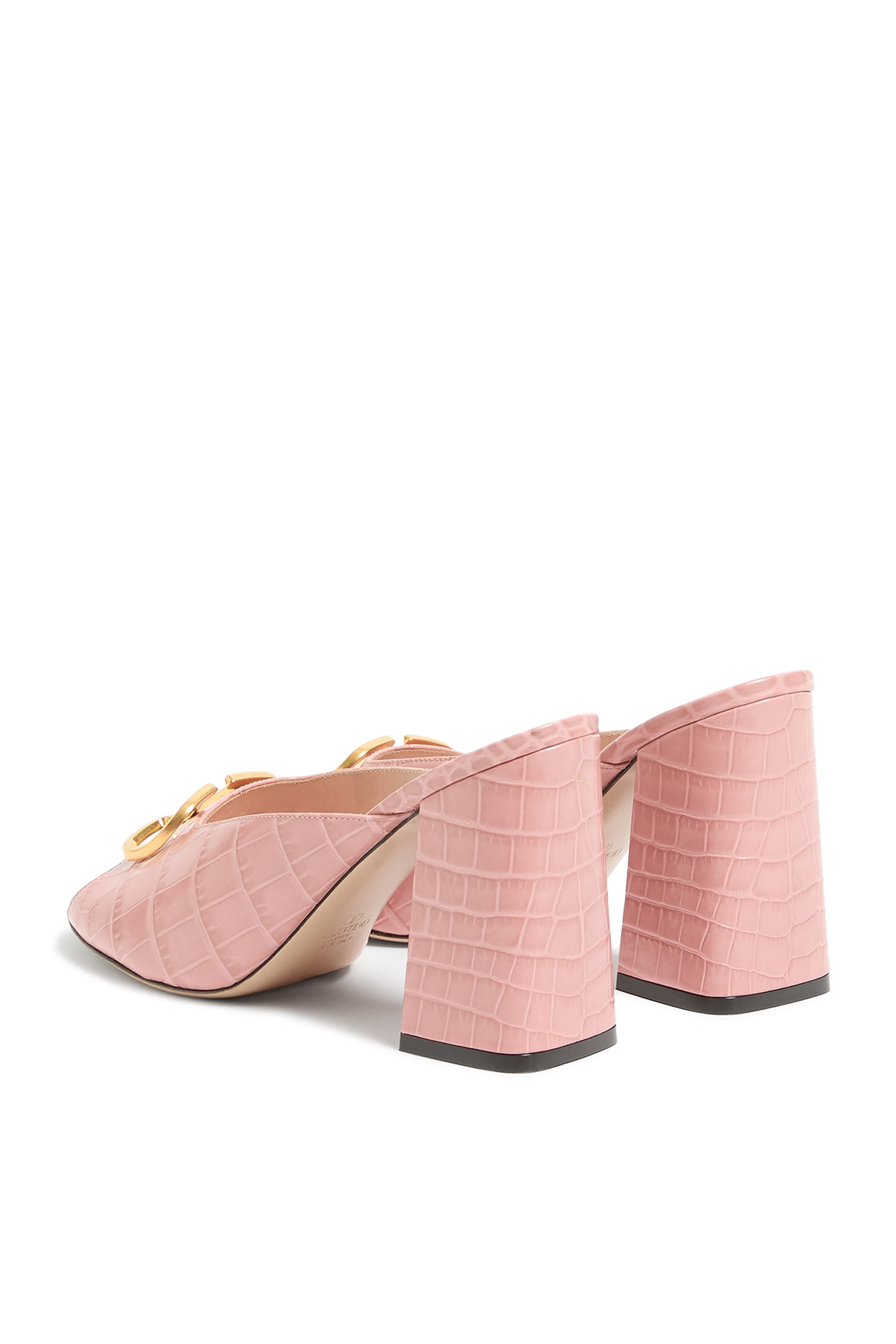 VLogo 95 Signature Slide Sandals in Printed Calfskin