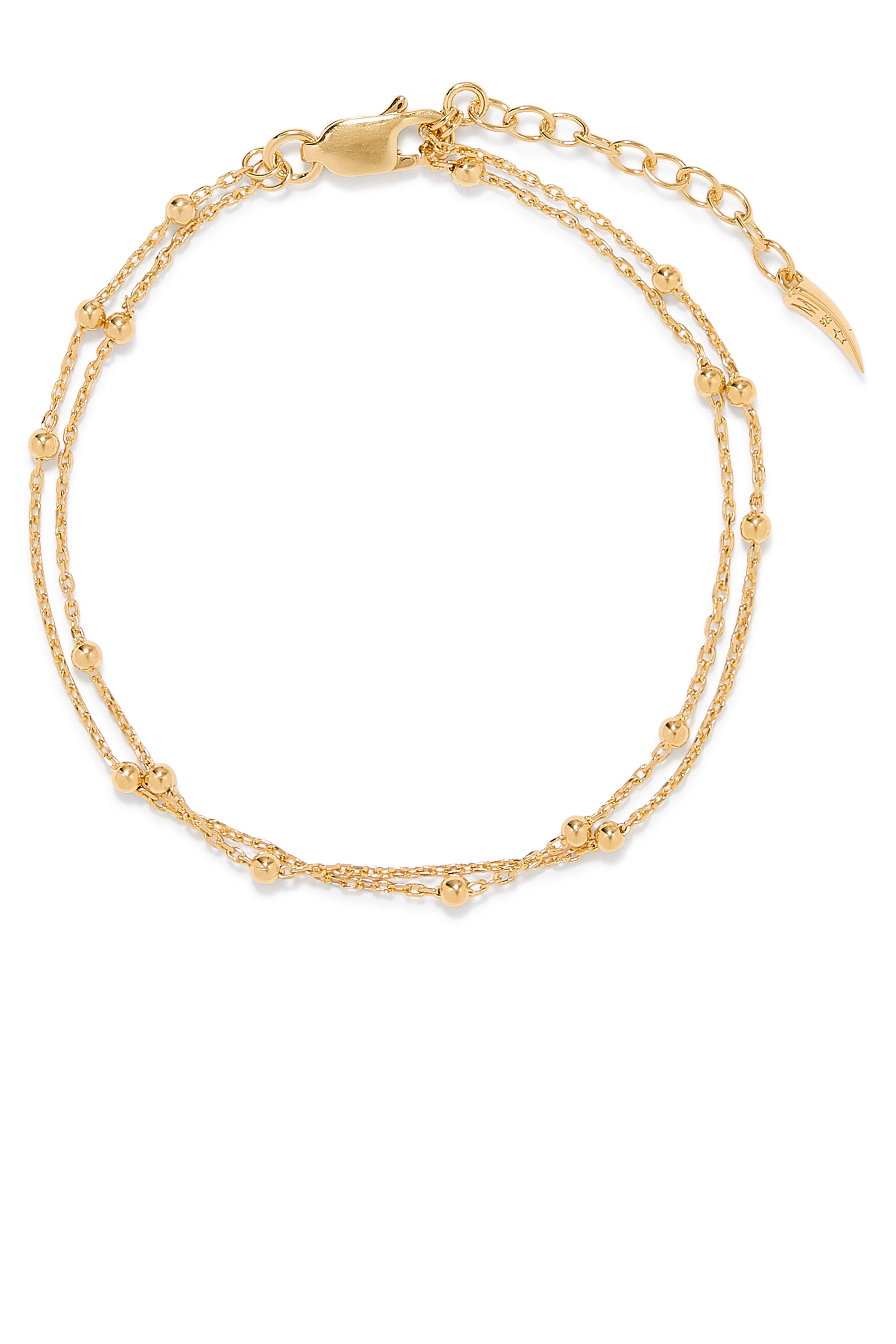 Double Chain Bracelet, 18k Recycled Gold Vermeil on Recycled Sterling Silver