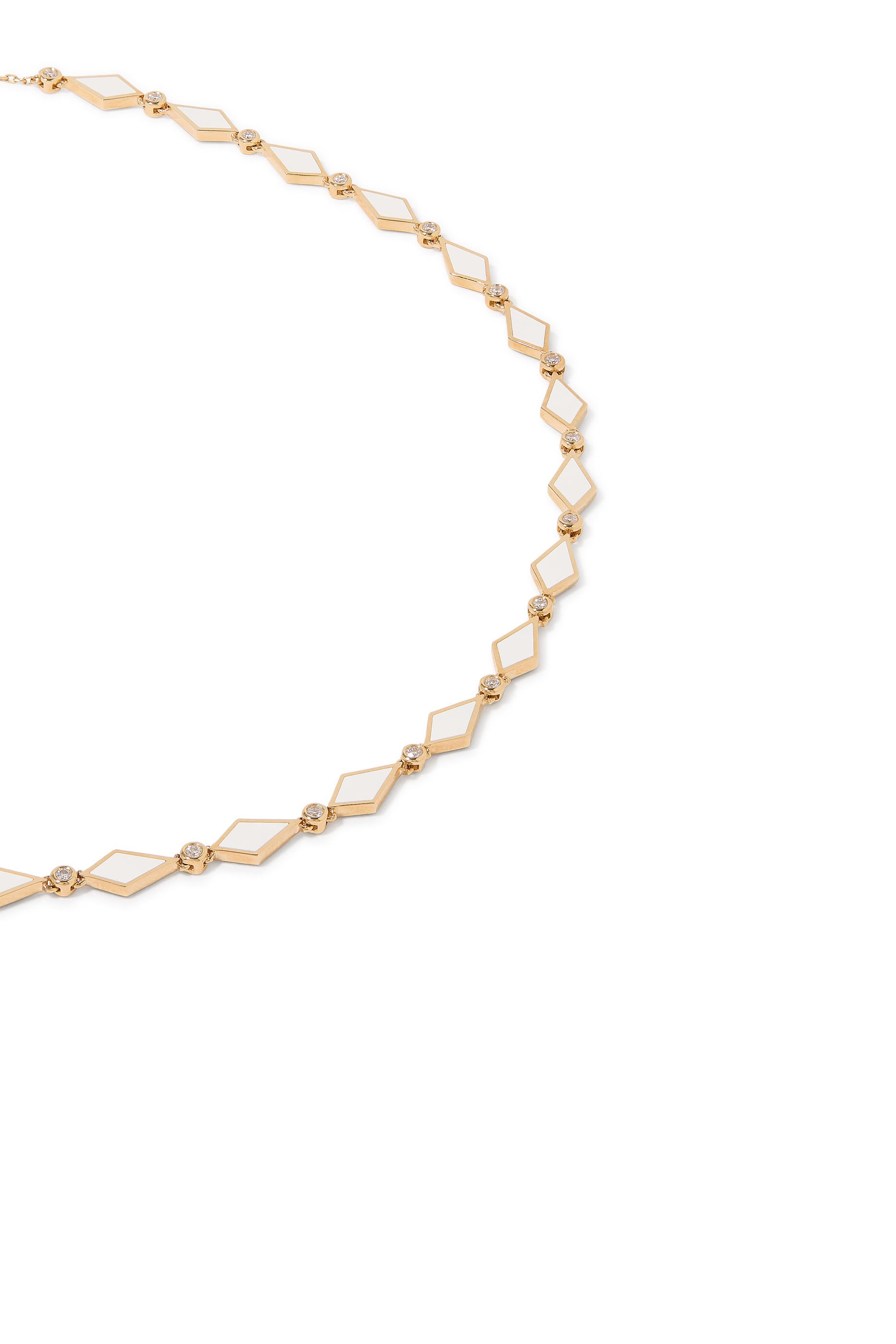 Mosaic Choker, 18K Yellow Gold with Enamel & Diamonds