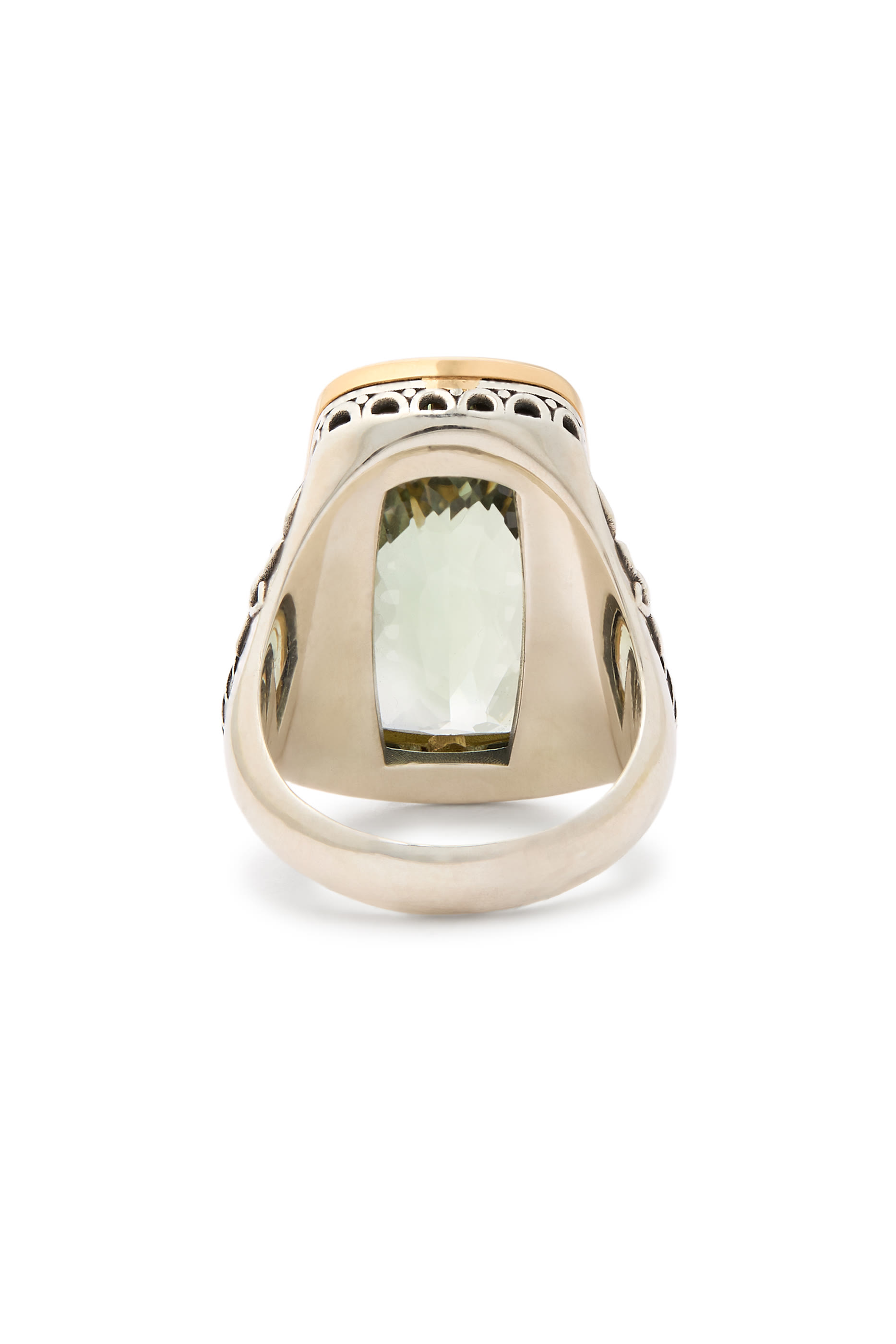 Flower Garden Ring, 18K Yellow Gold with Sterling Silver & Amethyst