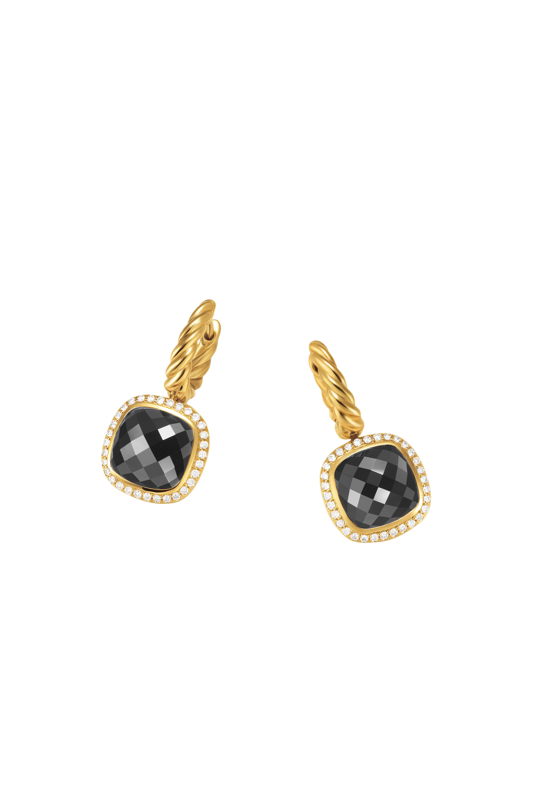 Albion® Drop Earrings, : 18K Yellow Gold with Black Onyx & Diamonds