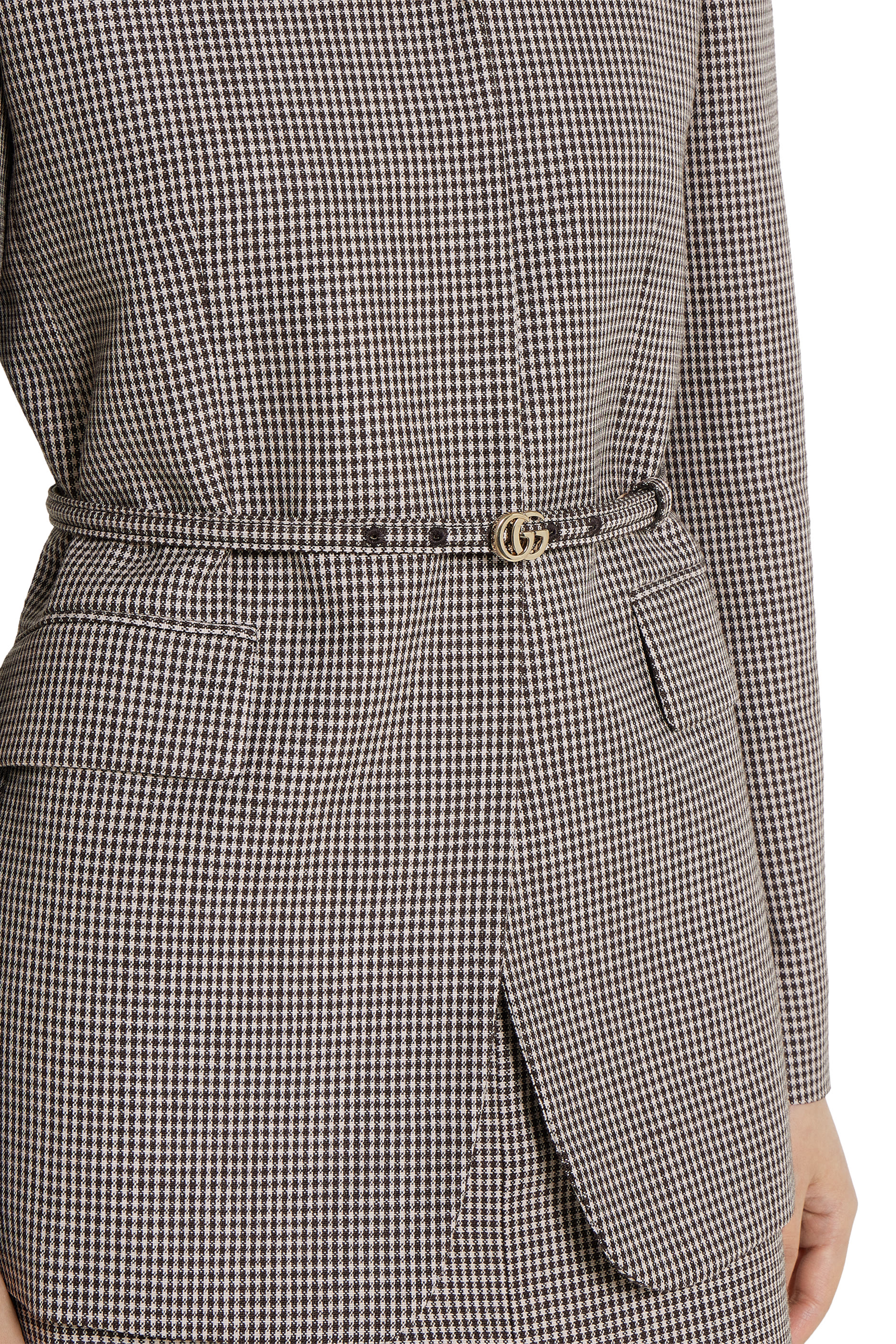 Gingham Wool Belted Jacket