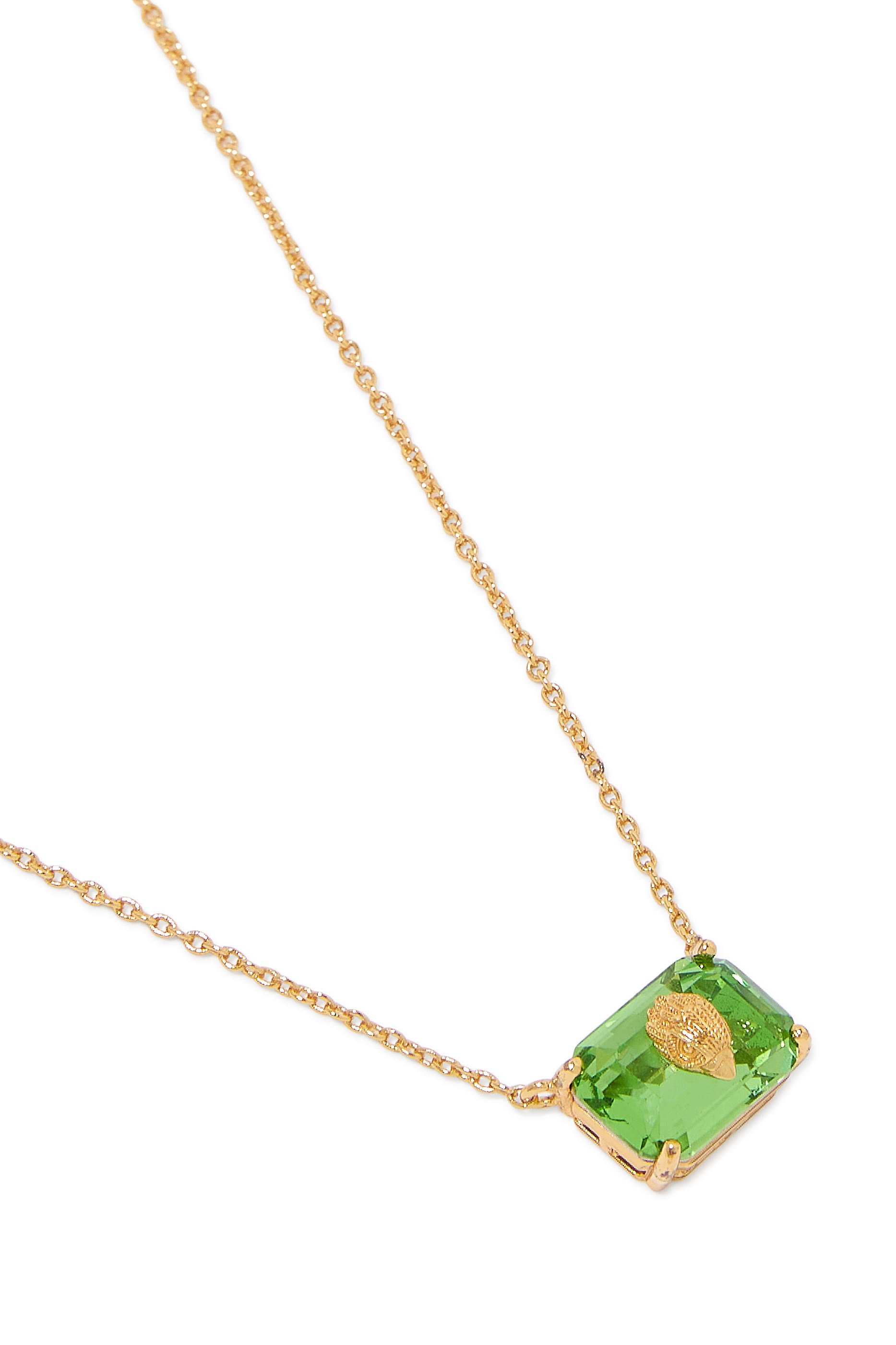 Crystal Necklace, Brass & Semi-precious Tourmaline