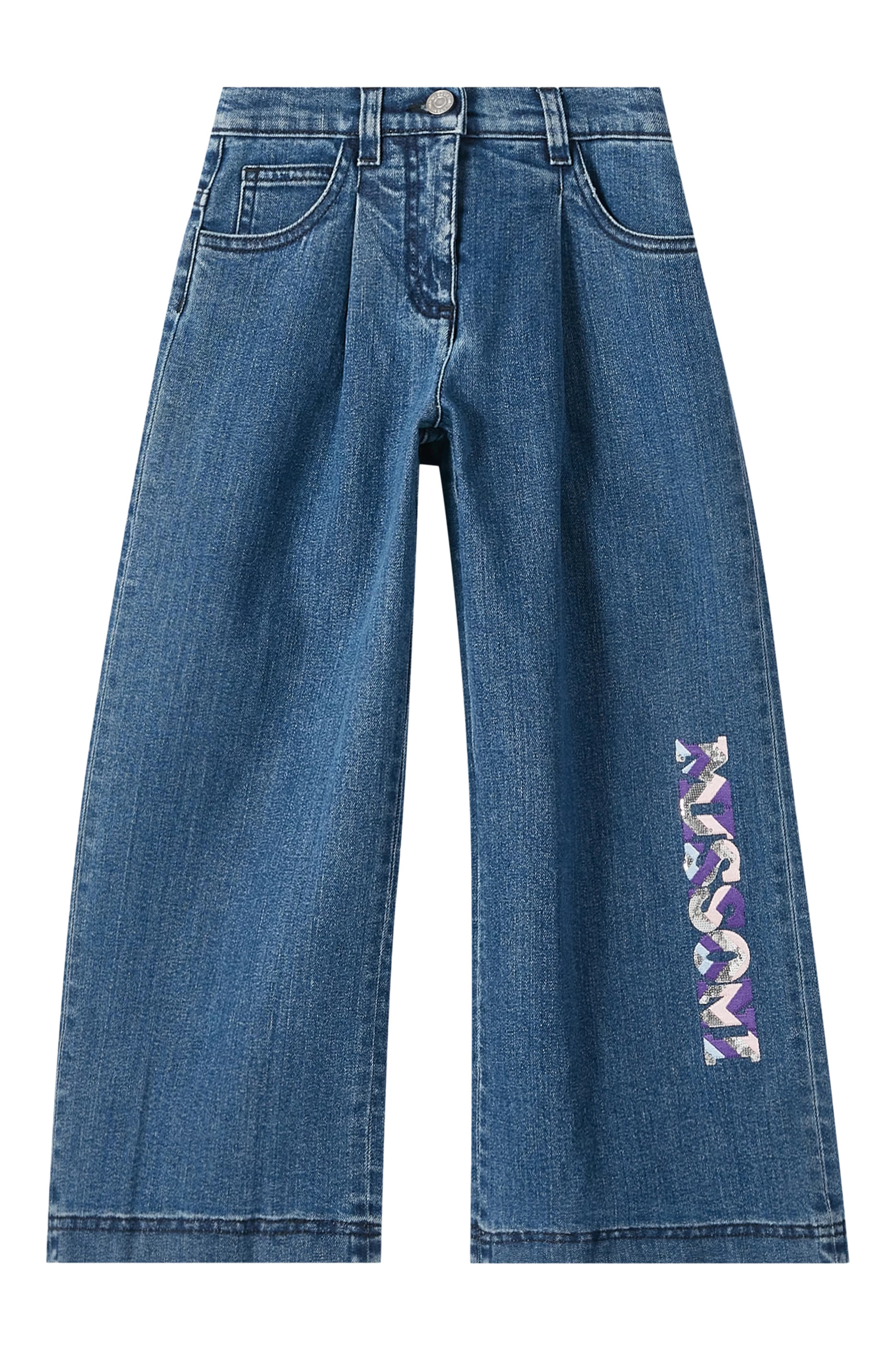 Kids Sequinned Logo Wide Pants