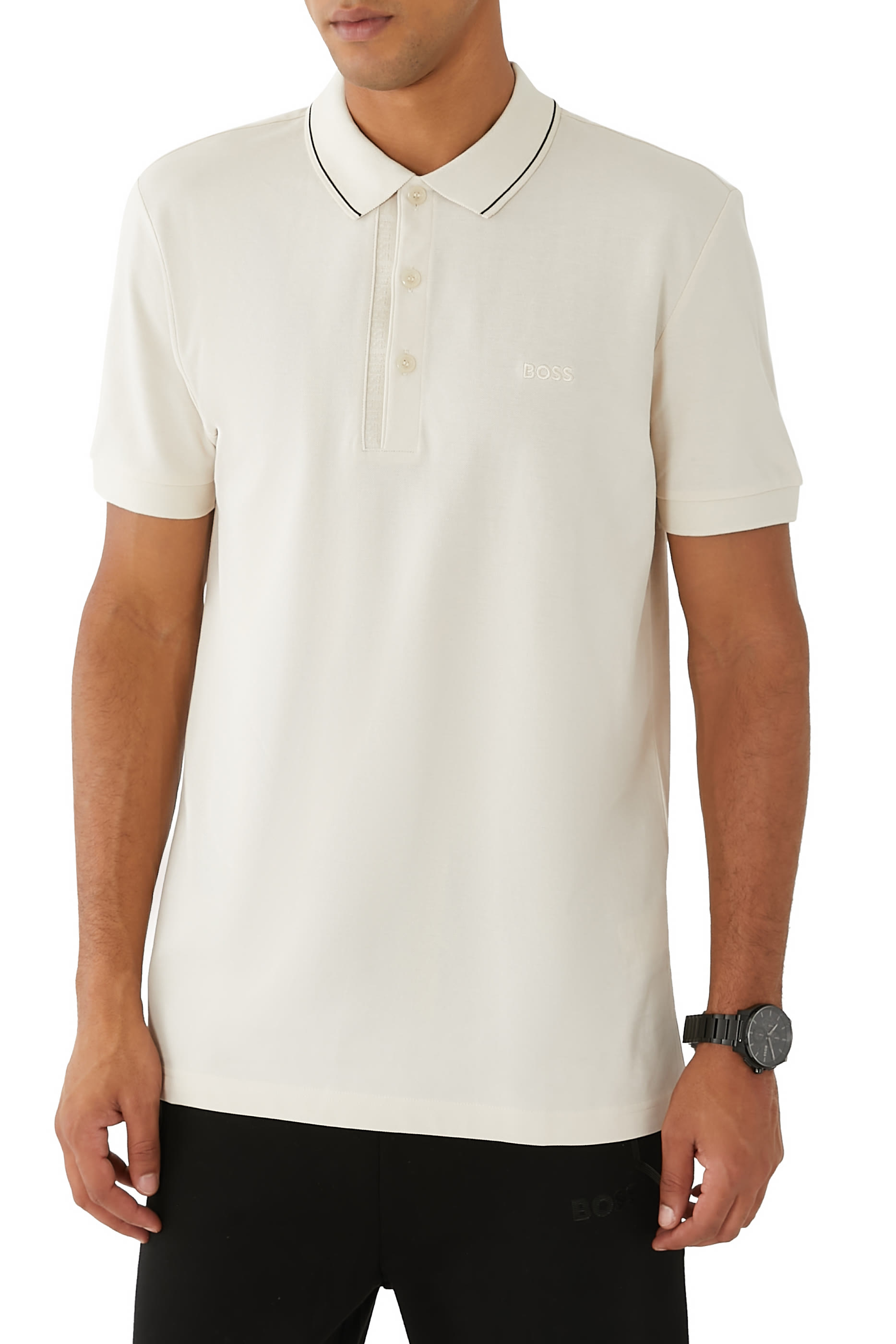 Slim-Fit Polo Shirt with Tonal Logo
