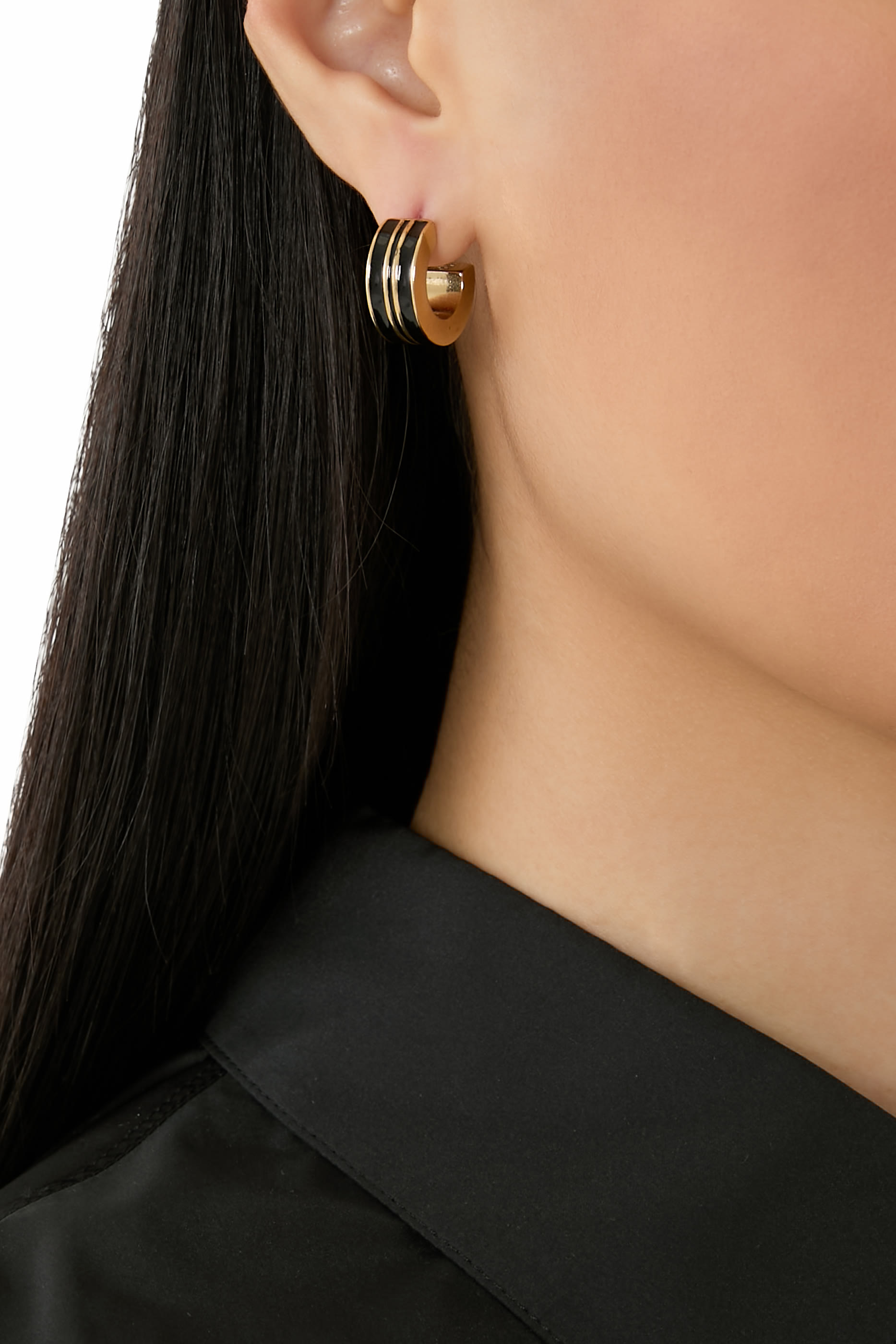 Two-Tone Thick Hoop Single Earring