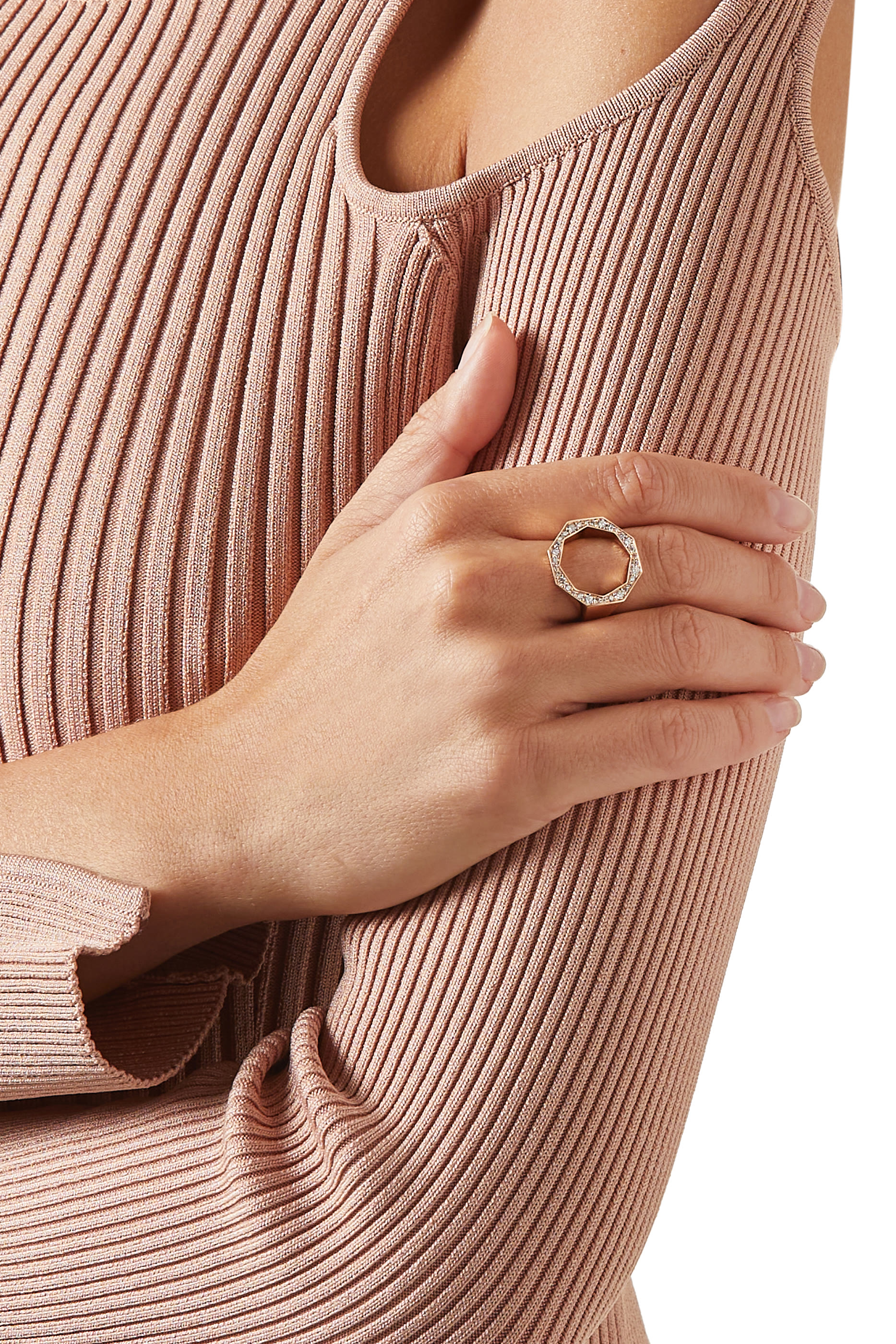 Birwaz Turath Ring, 18k Pink Gold & Diamonds