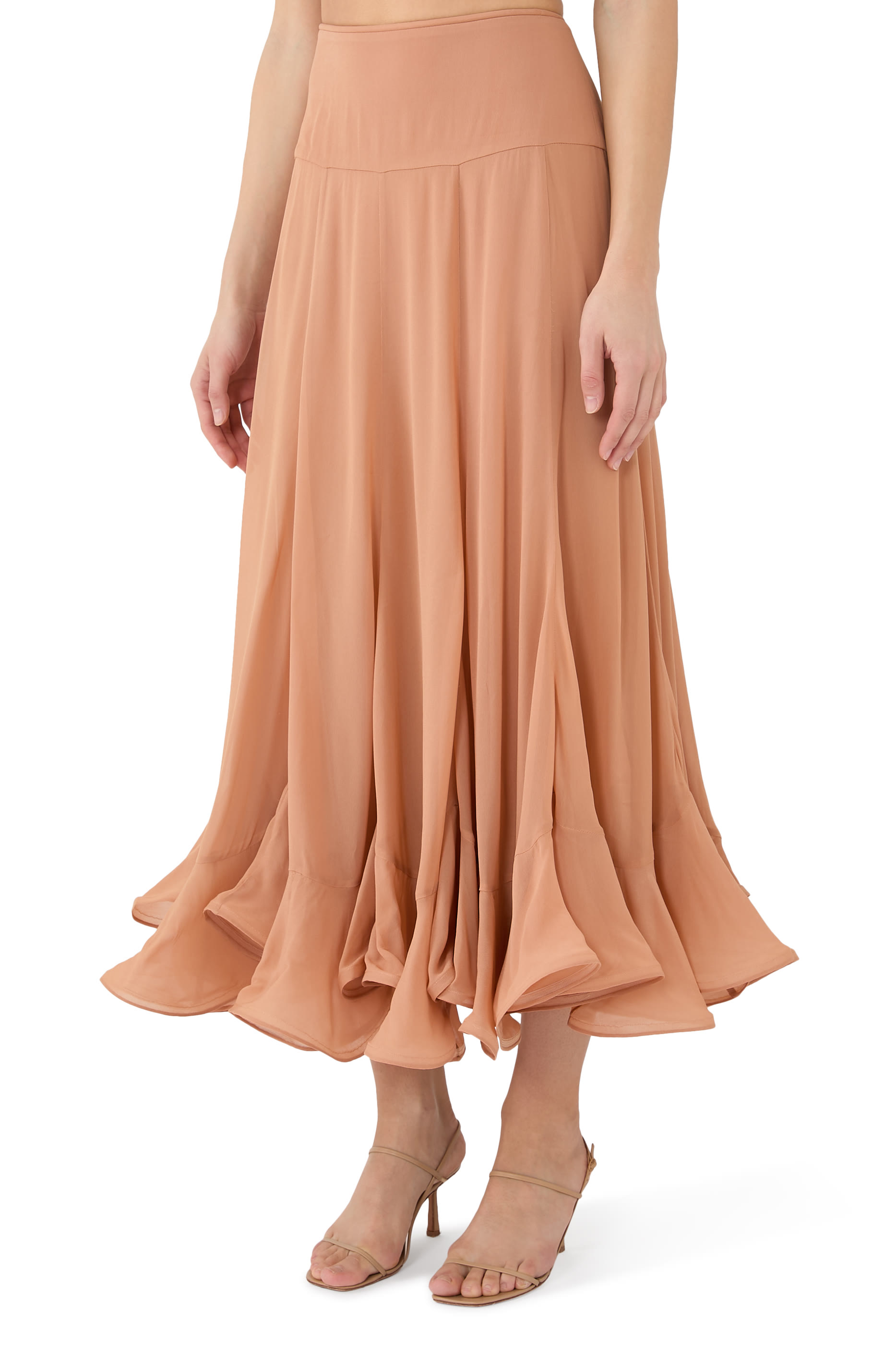 Balance Flutter Midi Skirt