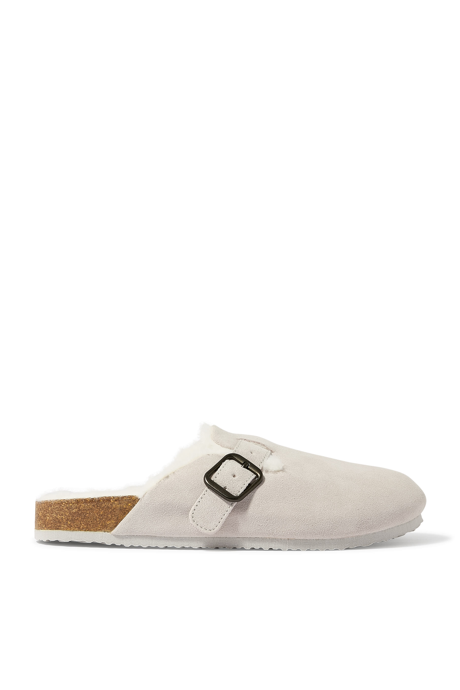 Suede Corkbed Mule Slippers