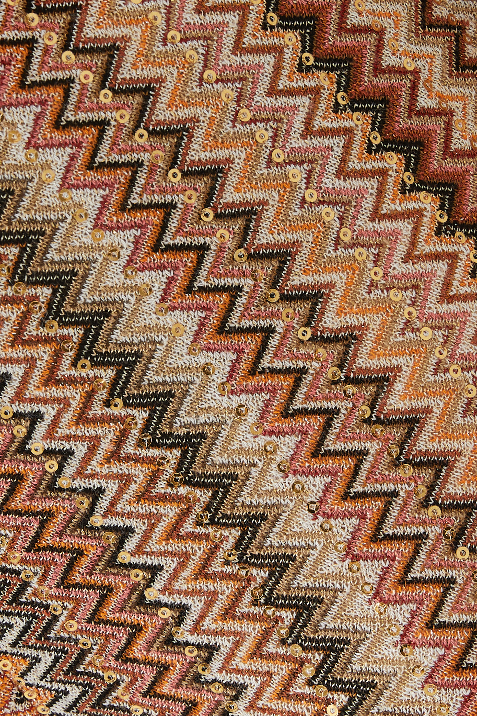 Exclusive Chevron Raschel Sequinned Wide Leg Pants