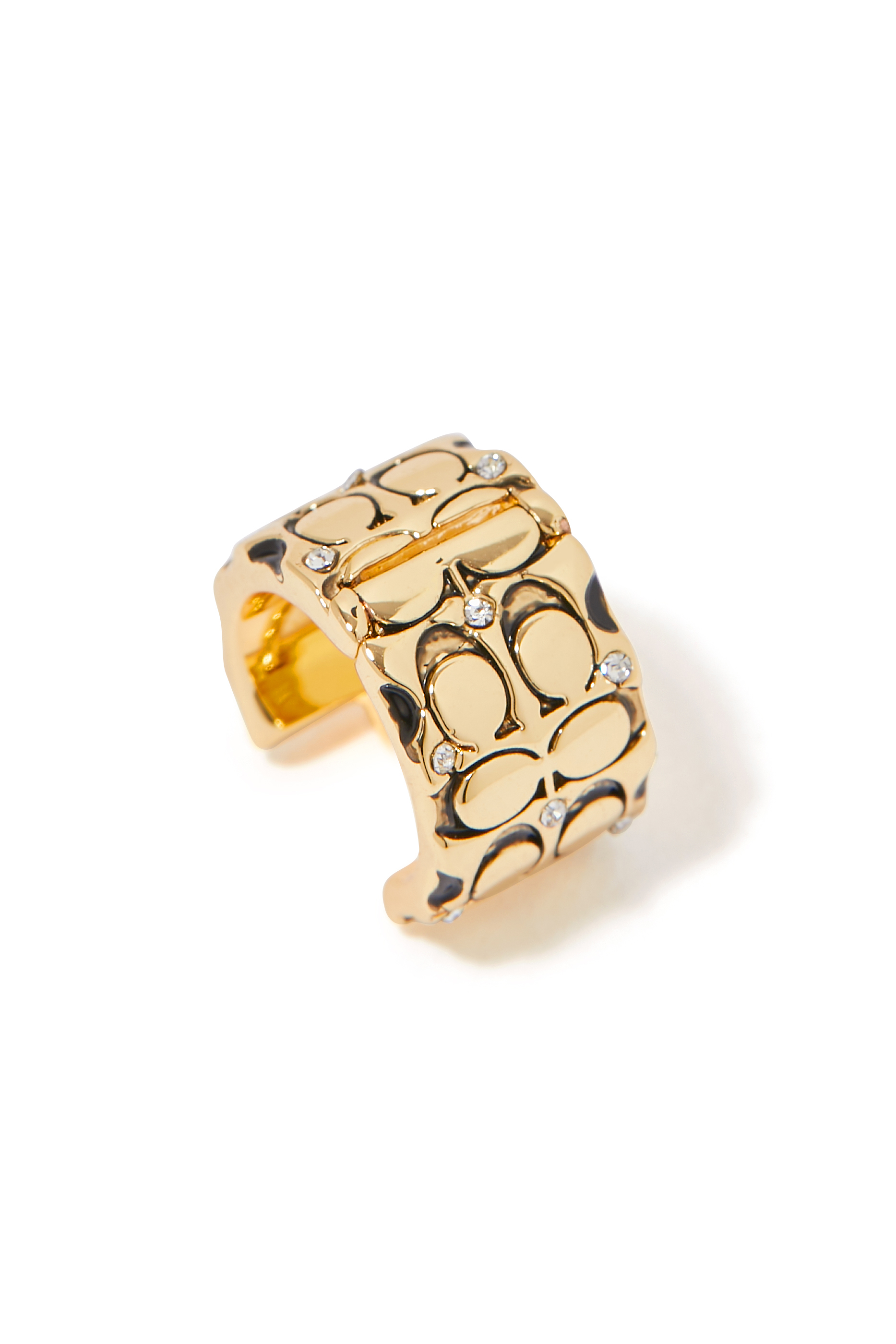 Quilted Signature Huggie Hoop Earrings